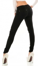 Sexy Middle Waist Push Up Jeans in schwarz